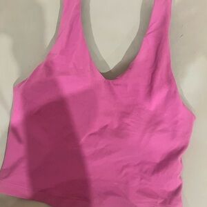 Athleta Fuchsia Transcend V-Neck Crop Sports Bra